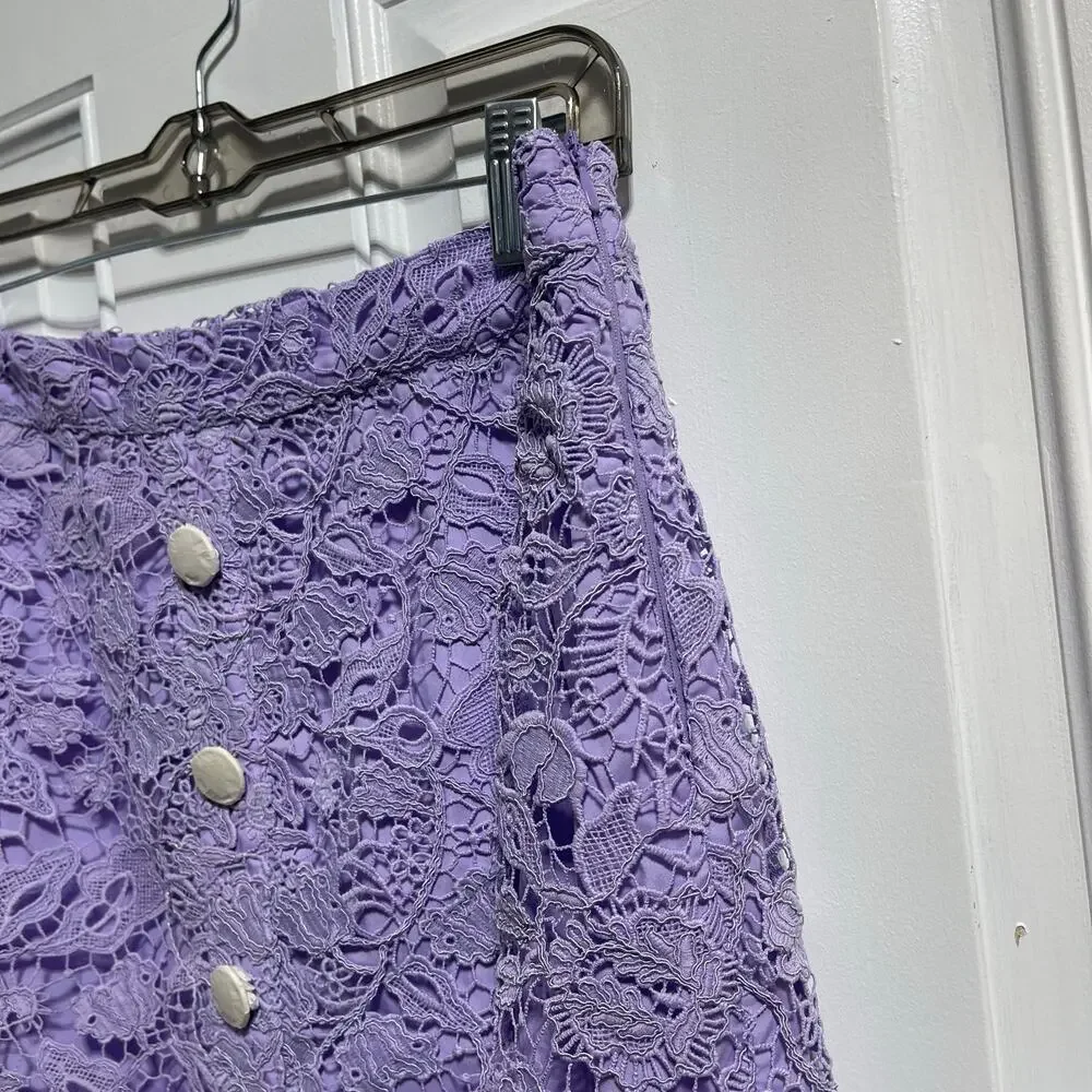 Boston Proper Womens Lace Purple Mini Skirt Sz 8